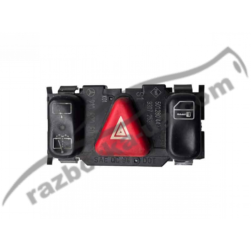 Кнопка аварійної сигналізації Mercedes W202 (1993-2000) 2108208010 / 501280449 / 210 820 80 10 / 501.280 449 фото